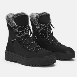 Zara faux fur trimmed boots